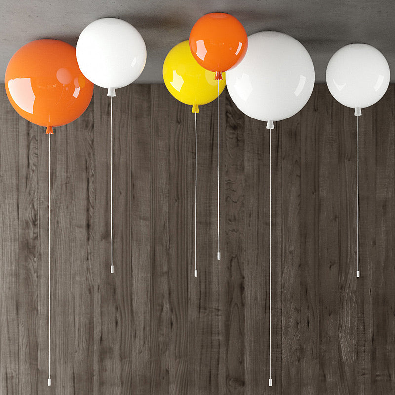 Balloon Semi Mount Lighting Childrens Plastic 1-Light Bedroom Ceiling Light Fixture Clearhalo 'Ceiling Lights' 'Close To Ceiling Lights' 'Close to ceiling' 'Semi-flushmount' Lighting' 2373254