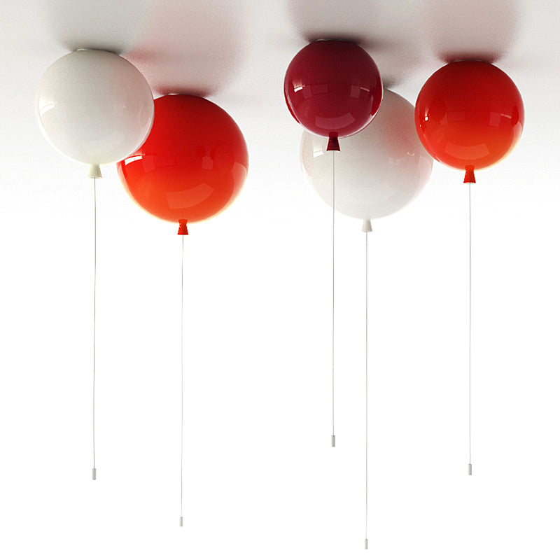 Balloon Semi Mount Lighting Childrens Plastic 1-Light Bedroom Ceiling Light Fixture Clearhalo 'Ceiling Lights' 'Close To Ceiling Lights' 'Close to ceiling' 'Semi-flushmount' Lighting' 2373263