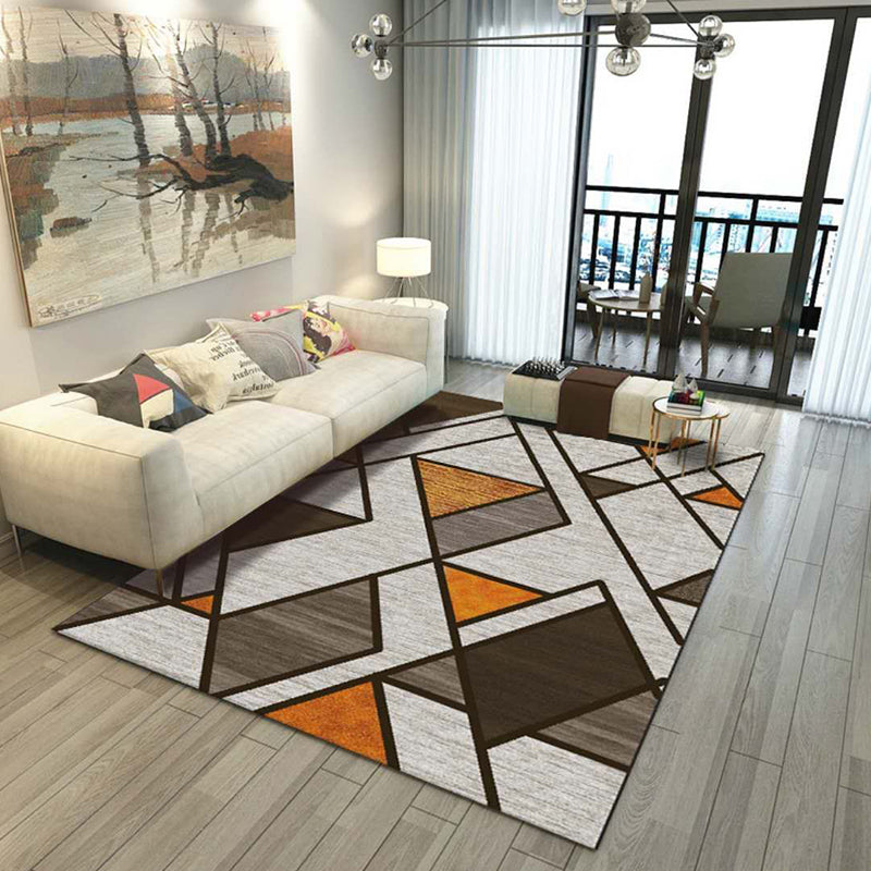 Scandinavian Geometric Print Rug Multi-Color Synthetics Area Carpet Non-Slip Backing Pet Friendly Indoor Rug for Parlor Coffee Clearhalo 'Area Rug' 'Modern' 'Rugs' Rug' 2374643