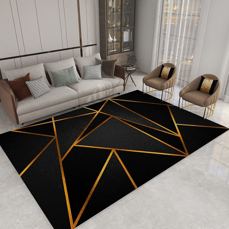 Formal Geometric Print Rug Multi Color Polypropylene Indoor Rug Pet Friendly Machine Washable Carpet for Living Room Black Clearhalo 'Area Rug' 'Modern' 'Rugs' Rug' 2374695