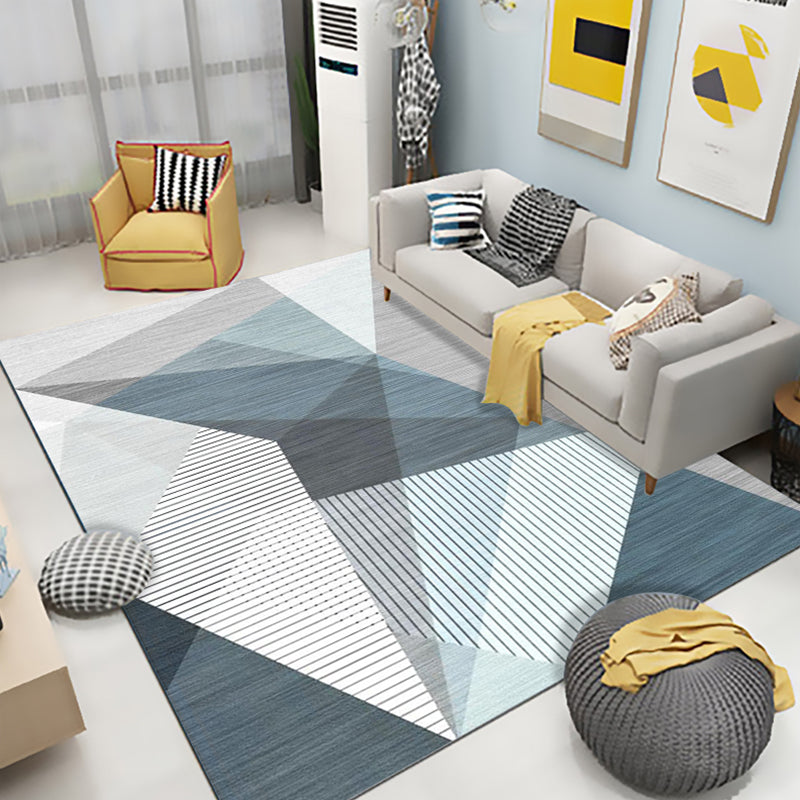 Simple Living Room Rug Multi-Color Geometric Print Indoor Rug Synthetics Anti-Slip Backing Stain-Resistant Carpet Blue Clearhalo 'Area Rug' 'Modern' 'Rugs' Rug' 2374794