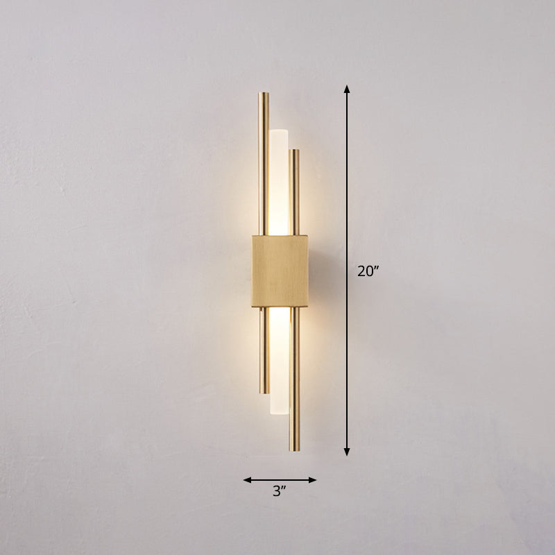 Postmodern Style Rod Shaped Wall Light Acrylic Stairway LED Sconce Light Fixture 2.0 Gold Clearhalo 'Cast Iron' 'Glass' 'Industrial' 'Modern wall lights' 'Modern' 'Tiffany' 'Traditional wall lights' 'Wall Lamps & Sconces' 'Wall Lights' Lighting' 2384920