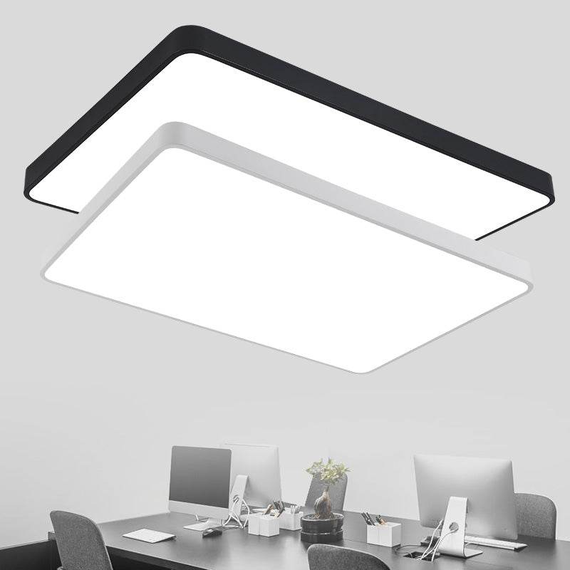 Modern Geometric Ceiling Lighting Acrylic Office LED Flush Mounted Light Fixture White 35.5" Clearhalo 'Ceiling Lights' 'Close To Ceiling Lights' 'Close to ceiling' 'Flush mount' Lighting' 2385192
