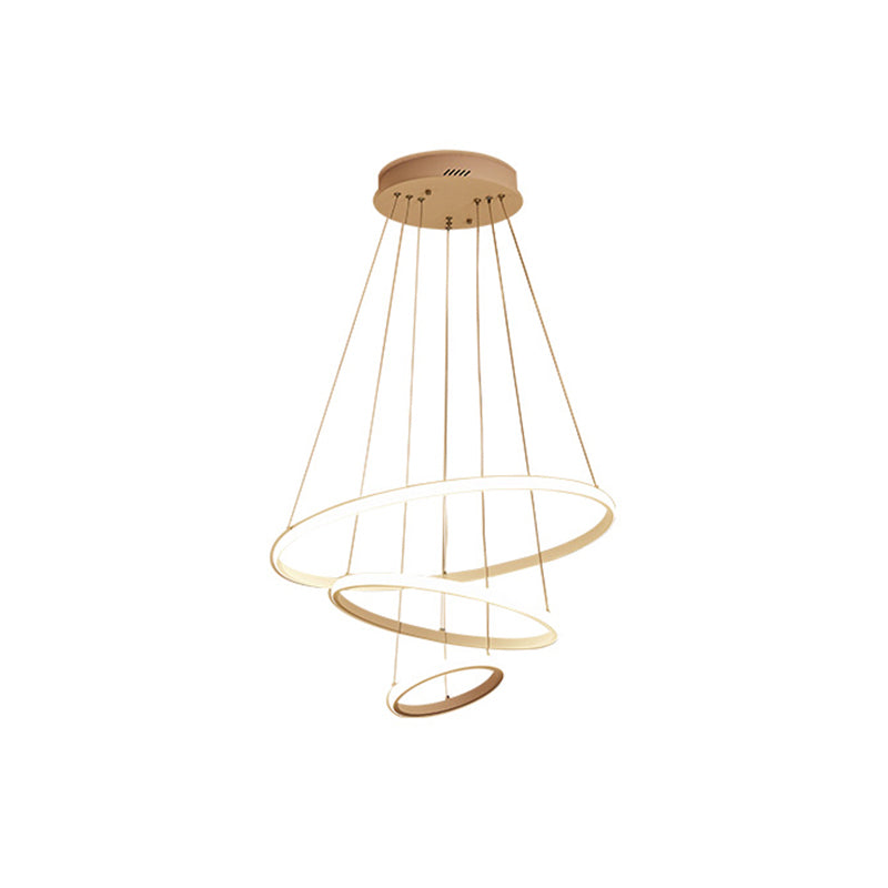 Minimalist Halo Hanging Lighting Acrylic 3-Head Restaurant LED Chandelier Pendant Light Clearhalo 'Ceiling Lights' 'Chandeliers' 'Modern Chandeliers' 'Modern' Lighting' 2385368