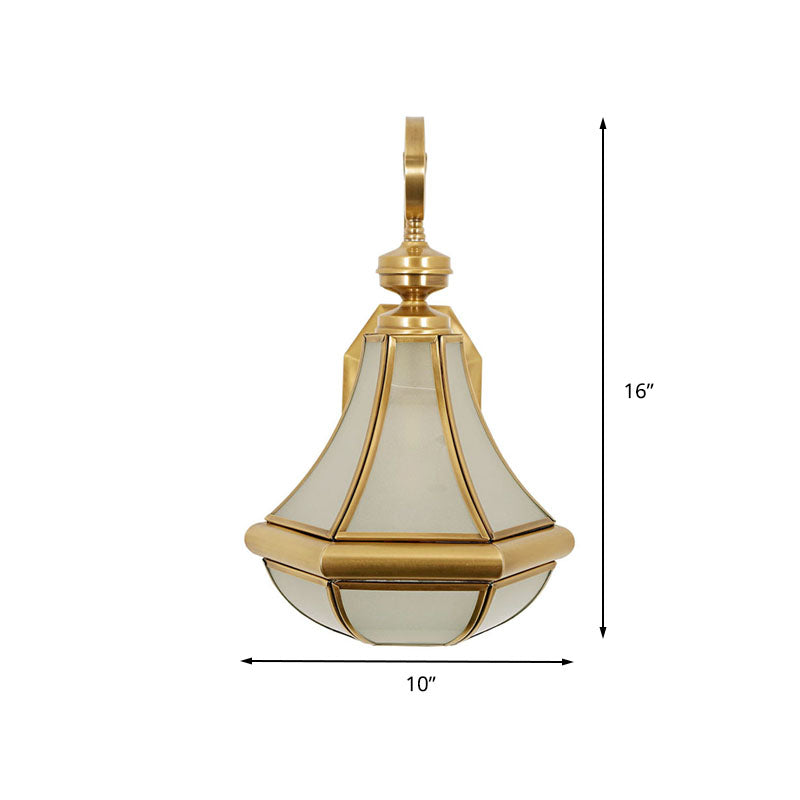 1 Bulb Gourd Sconce Lamp Tradition Clear/Textured White/Cream Glass Wall Lighting Fixture for Bedside Clearhalo 'Wall Lamps & Sconces' 'Wall Lights' Lighting' 238659