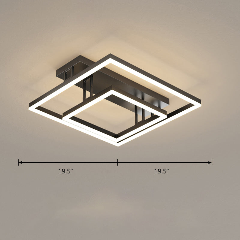 Geometric Semi Flush Light Contemporary Acrylic Bedroom Ceiling Mount Light Fixture Clearhalo 'Ceiling Lights' 'Close To Ceiling Lights' 'Close to ceiling' 'Semi-flushmount' Lighting' 2388682