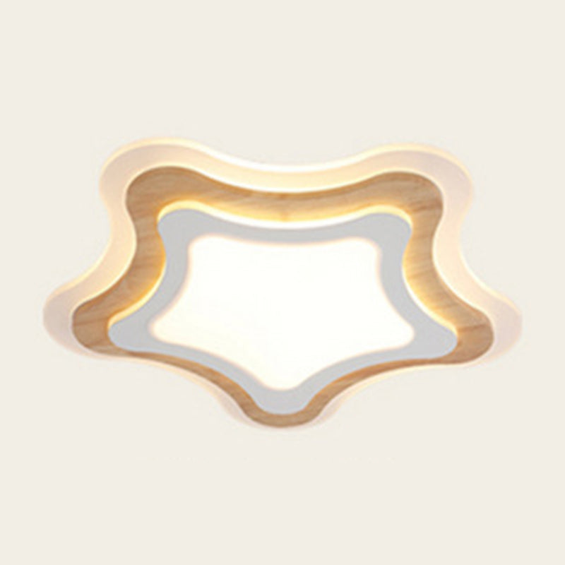 Nautical Theme Flush Ceiling Light Creative Acrylic Light Wood LED Flush Mount for Kids Room Clearhalo 'Ceiling Lights' 'Close To Ceiling Lights' 'Close to ceiling' 'Flush mount' Lighting' 2388709