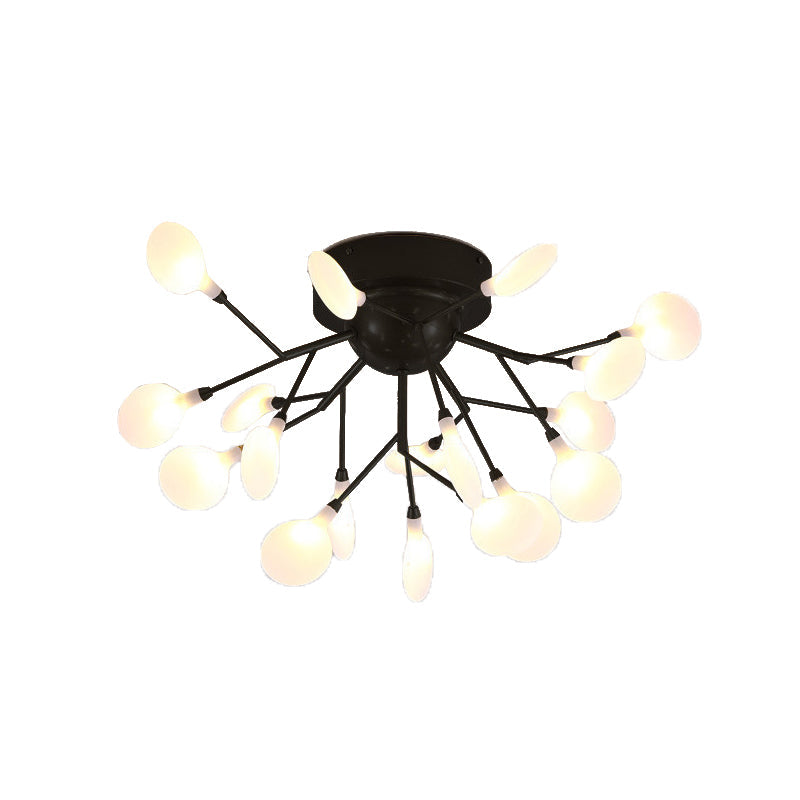 Firefly Semi Flush Ceiling Light Minimalism Acrylic Bedroom Flush Mount Light in Black Clearhalo 'Ceiling Lights' 'Close To Ceiling Lights' 'Close to ceiling' 'Semi-flushmount' Lighting' 2389061