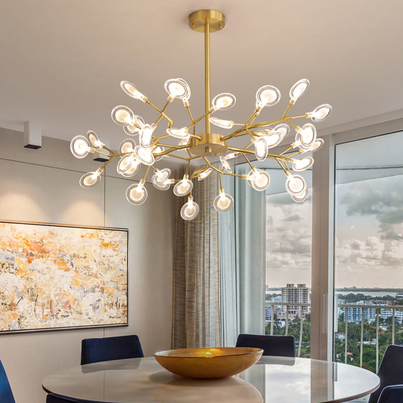 Glowworm Shaped Chandelier Lamp Postmodern Acrylic Hanging Light for Dining Room Clearhalo 'Ceiling Lights' 'Chandeliers' 'Modern Chandeliers' 'Modern' Lighting' 2389080