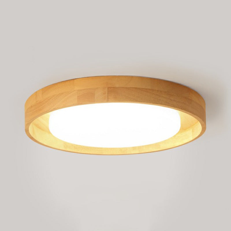 Ultrathin Round Bedroom Flushmount Light Wooden Nordic LED Ceiling Mount Light Fixture Clearhalo 'Ceiling Lights' 'Close To Ceiling Lights' 'Close to ceiling' 'Flush mount' Lighting' 2389798
