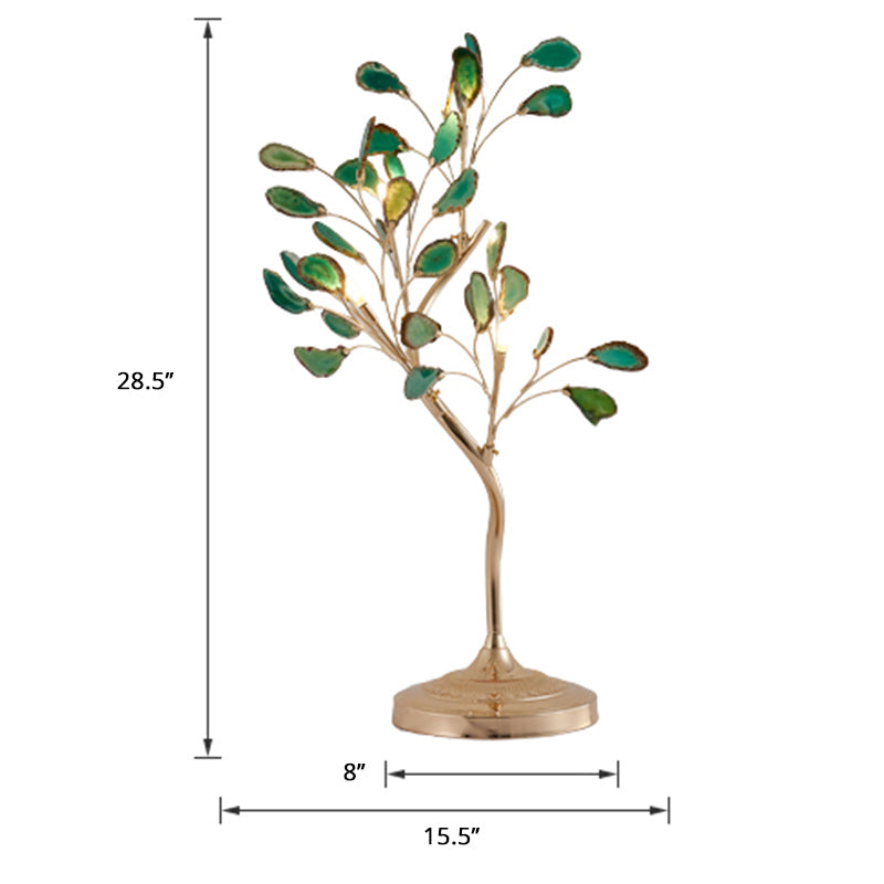 Tree Bedside Table Light Natural Agate 4-Light Art Deco Nightstand Lamp with Gold Base Clearhalo 'Lamps' 'Table Lamps' Lighting' 2389932