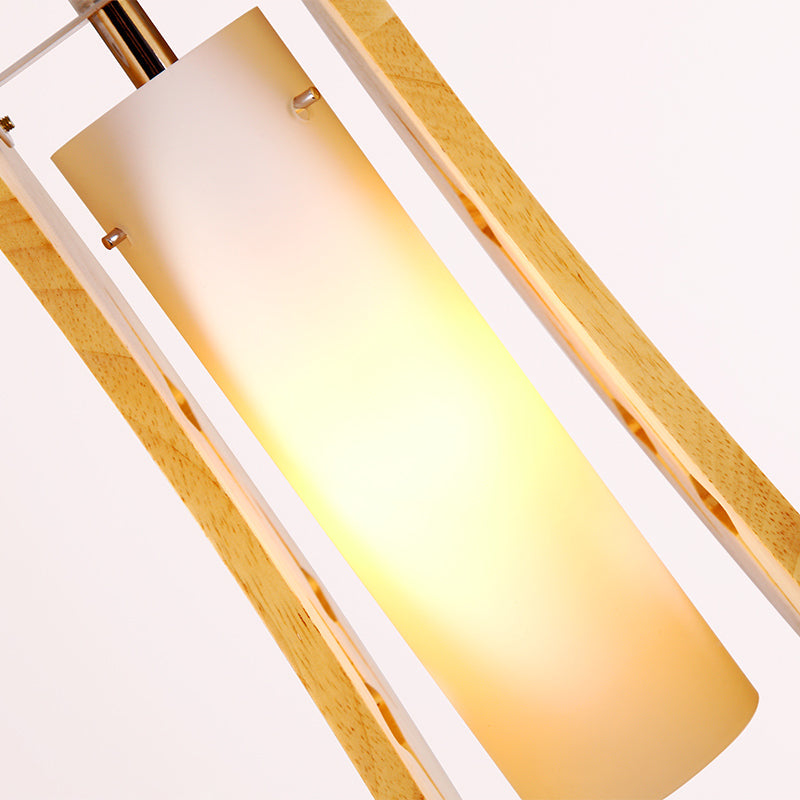 Hollowed-out Wooden Multi Pendant Light Minimalist 3-Bulb Beige Hanging Light for Dining Room Clearhalo 'Ceiling Lights' 'Modern Pendants' 'Modern' 'Pendant Lights' 'Pendants' Lighting' 2390391