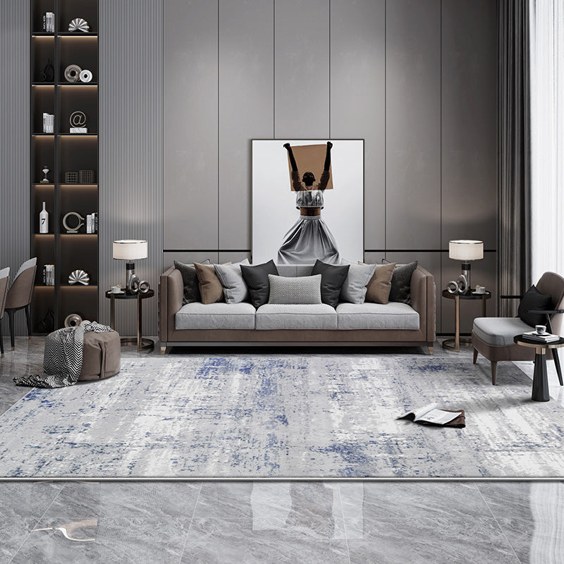 Nordic Living Room Rug Multi-Color Abstract Print Indoor Rug Polyster Non-Slip Backing Washable Area Carpet Gray-Blue Clearhalo 'Area Rug' 'Rug' 2392127