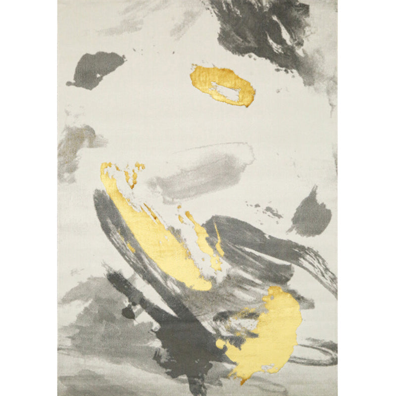 Fancy Living Room Rug Multi Colored Abstract Printed Indoor Rug Polypropylene Anti-Slip Pet Friendly Area Carpet Light Yellow 5'3" x 7'7" Clearhalo 'Area Rug' 'Rug' 2392175