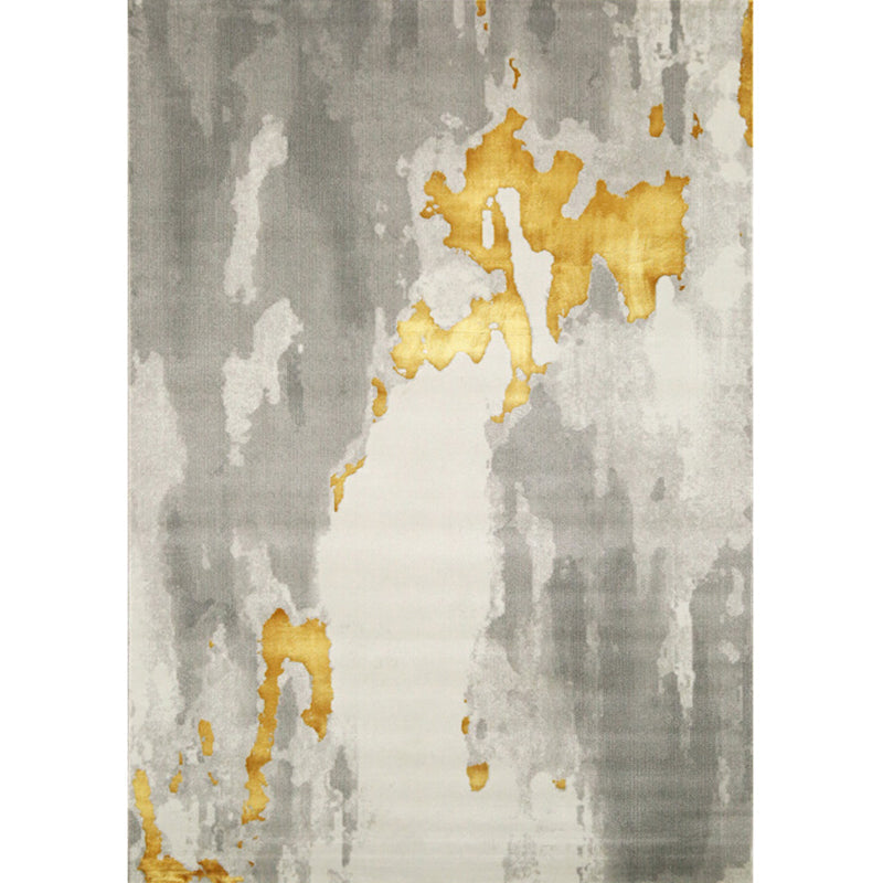 Fancy Living Room Rug Multi Colored Abstract Printed Indoor Rug Polypropylene Anti-Slip Pet Friendly Area Carpet Light Gray-Yellow 5'3" x 7'7" Clearhalo 'Area Rug' 'Rug' 2392177