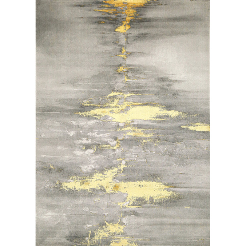 Fancy Living Room Rug Multi Colored Abstract Printed Indoor Rug Polypropylene Anti-Slip Pet Friendly Area Carpet Gray-Yellow Clearhalo 'Area Rug' 'Rug' 2392181