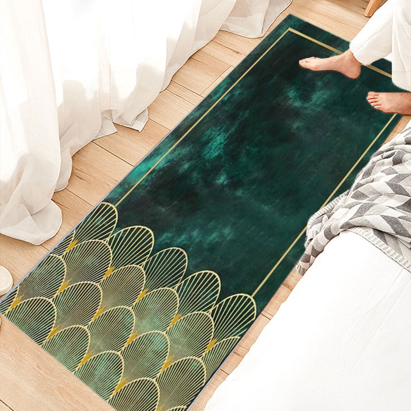 Relaxing Bedroom Rug Multi Colored Geometric Print Indoor Rug Polyster Non-Slip Backing Washable Area Carpet Blackish Green Clearhalo 'Area Rug' 'Rug' 2392369