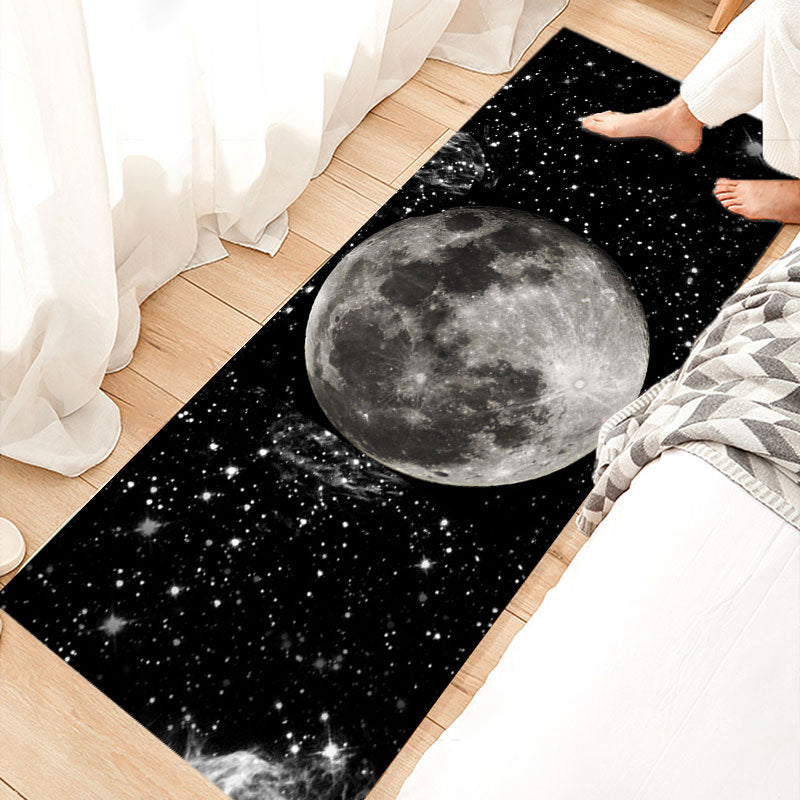 Relaxing Bedroom Rug Multi Colored Geometric Print Indoor Rug Polyster Non-Slip Backing Washable Area Carpet Black Clearhalo 'Area Rug' 'Rug' 2392370