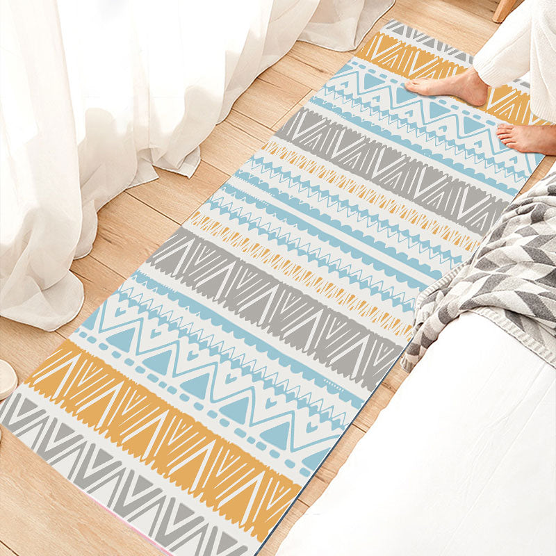 Relaxing Bedroom Rug Multi Colored Geometric Print Indoor Rug Polyster Non-Slip Backing Washable Area Carpet Blue-Yellow Clearhalo 'Area Rug' 'Rug' 2392373