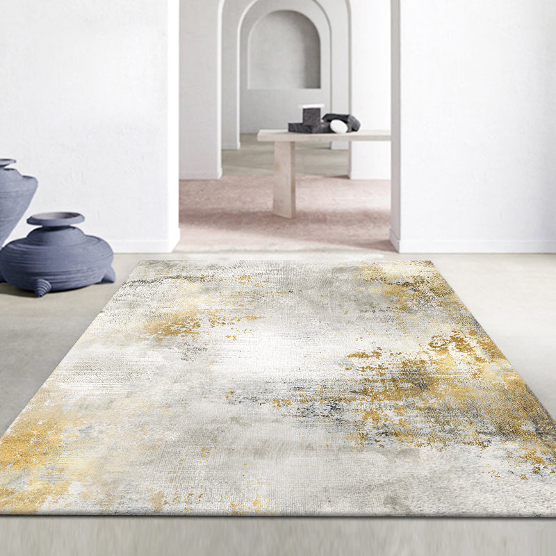 Modern Abstract Print Rug Multi Colored Polypropylene Area Carpet Non-Slip Backing Pet Friendly Area Rug for Room Light Yellow Clearhalo 'Area Rug' 'Rug' 2392438