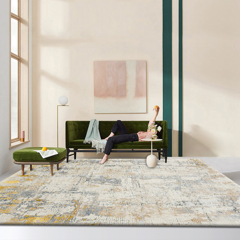Modern Abstract Print Rug Multi Colored Polypropylene Area Carpet Non-Slip Backing Pet Friendly Area Rug for Room Beige Clearhalo 'Area Rug' 'Rug' 2392448