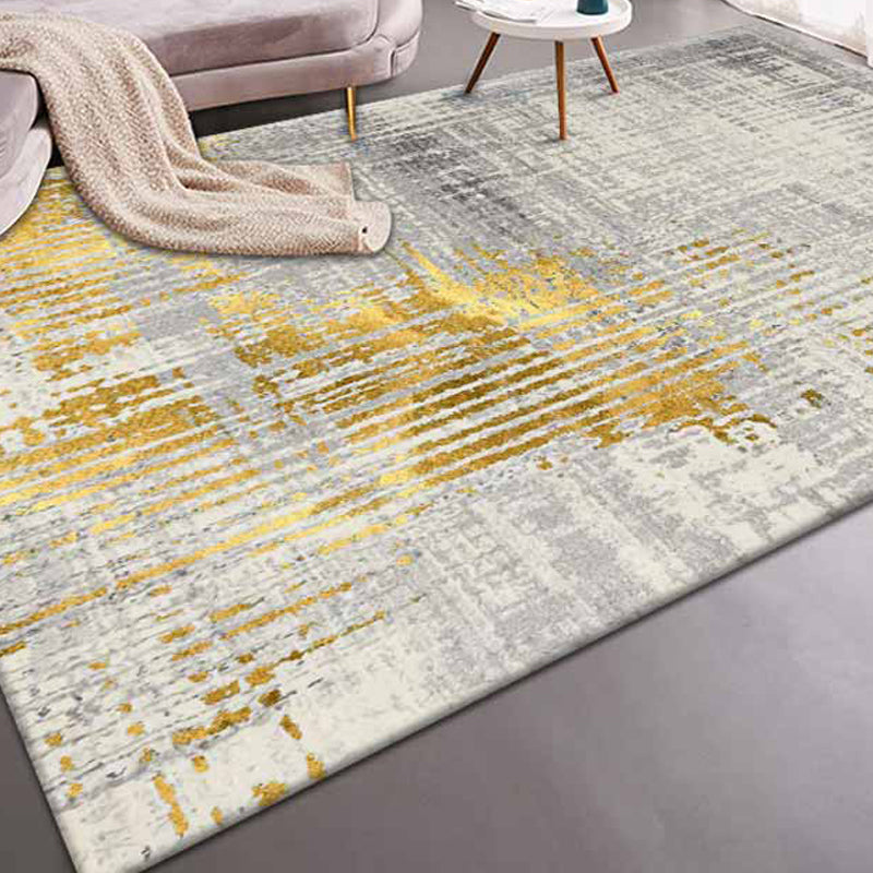 Modern Abstract Print Rug Multi Colored Polypropylene Area Carpet Non-Slip Backing Pet Friendly Area Rug for Room Golden Clearhalo 'Area Rug' 'Rug' 2392450