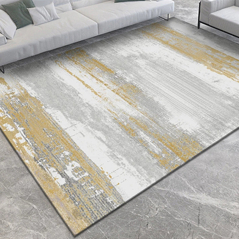 Modern Living Room Rug Multi Color Abstract Print Indoor Rug Polyster Non-Slip Backing Pet Friendly Area Carpet Gray-Yellow Clearhalo 'Area Rug' 'Rug' 2392457