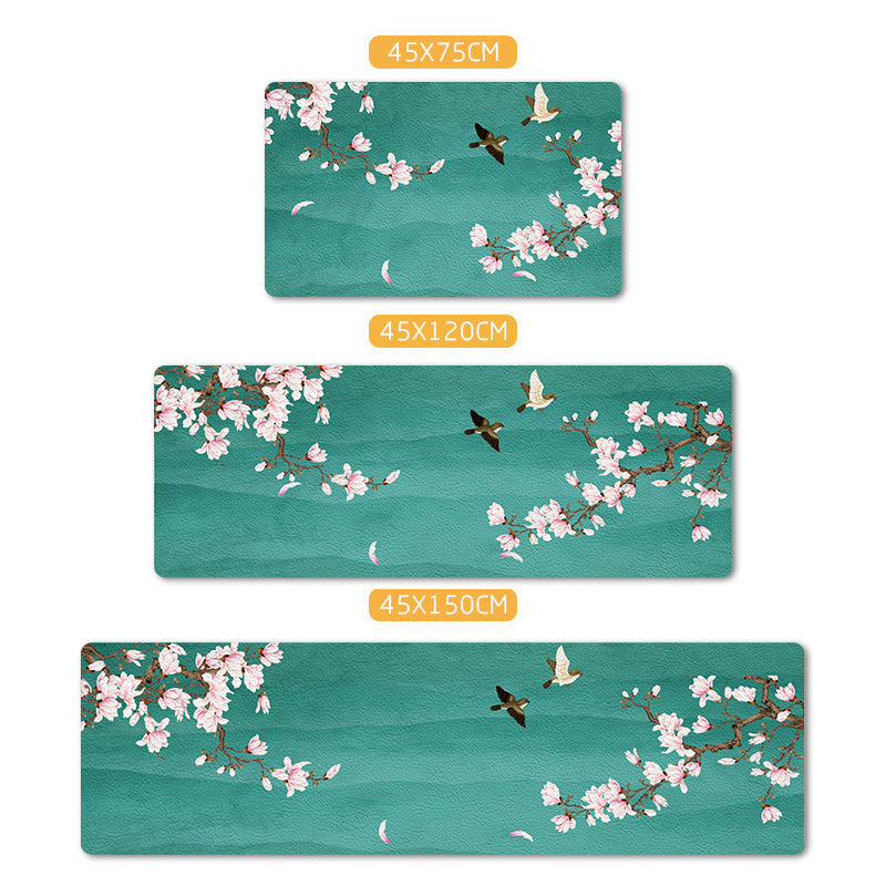 Relaxing Floral Printed Rug Multicolor PVC Indoor Rug Anti-Slip Backing Pet Friendly Area Carpet for Home Green Clearhalo 'Area Rug' 'Rug' 2393083