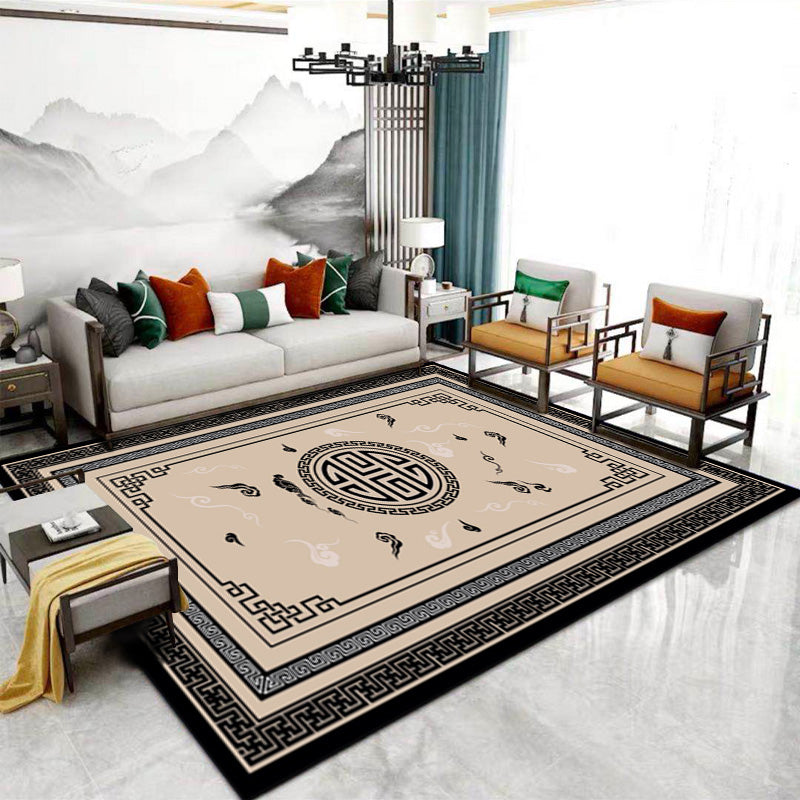 Formal Living Room Rug Multi-Color Patterned Indoor Rug Polyster Anti-Slip Backing Washable Area Carpet Camel Clearhalo 'Area Rug' 'Rug' 2393154