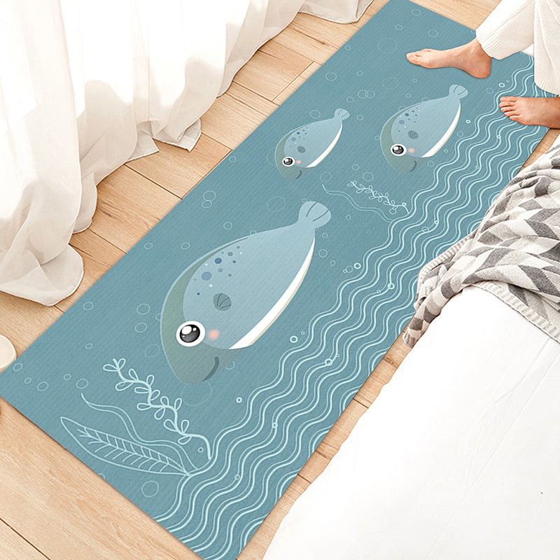 Lovely Bedroom Rug Multicolored Cartoon Print Area Carpet Synthetics Non-Slip Backing Easy Care Indoor Rug Blue Clearhalo 'Area Rug' 'Rug' 2393187