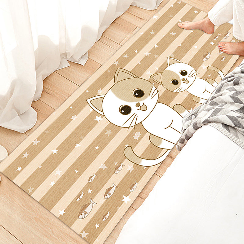 Lovely Bedroom Rug Multicolored Cartoon Print Area Carpet Synthetics Non-Slip Backing Easy Care Indoor Rug Tan Clearhalo 'Area Rug' 'Rug' 2393192