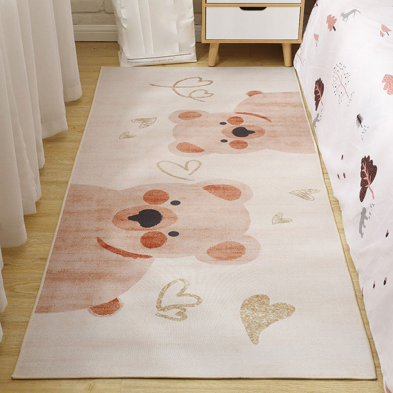 Cute Cartoon Patterned Rug Multicolor Polypropylene Indoor Rug Non-Slip Easy Care Area Carpet for Childrens Room Nude Pink Clearhalo 'Area Rug' 'Rug' 2393205