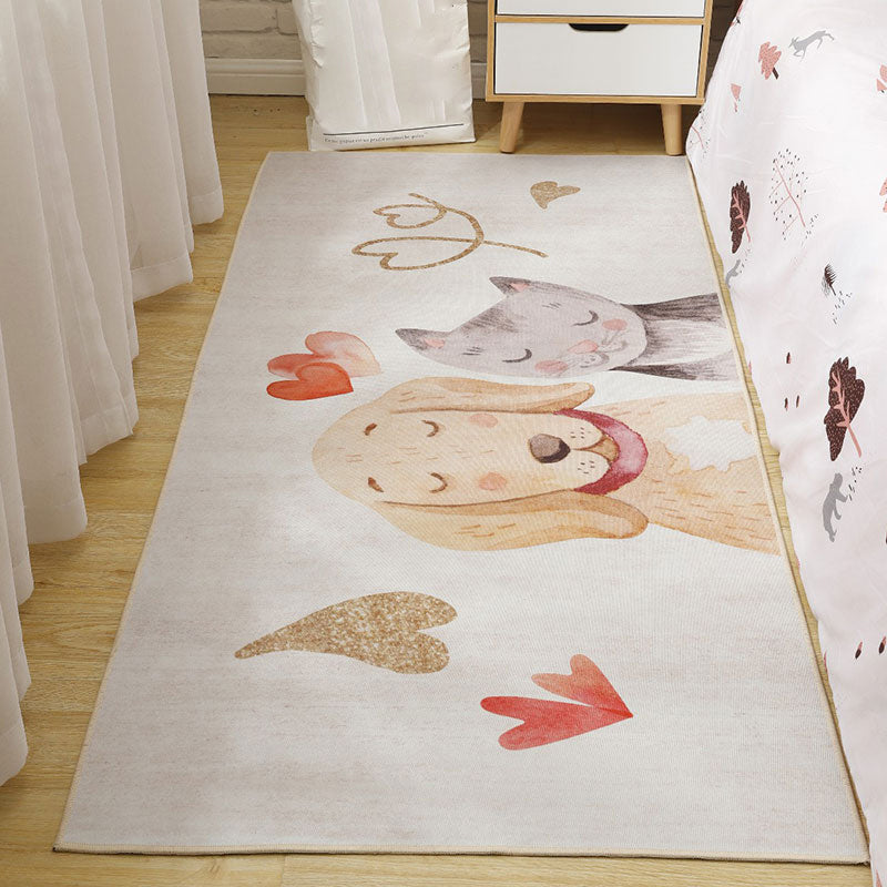 Cute Cartoon Patterned Rug Multicolor Polypropylene Indoor Rug Non-Slip Easy Care Area Carpet for Childrens Room Light Yellow Clearhalo 'Area Rug' 'Rug' 2393209