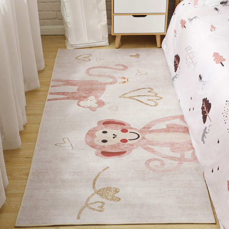Cute Cartoon Patterned Rug Multicolor Polypropylene Indoor Rug Non-Slip Easy Care Area Carpet for Childrens Room Pink Clearhalo 'Area Rug' 'Rug' 2393211