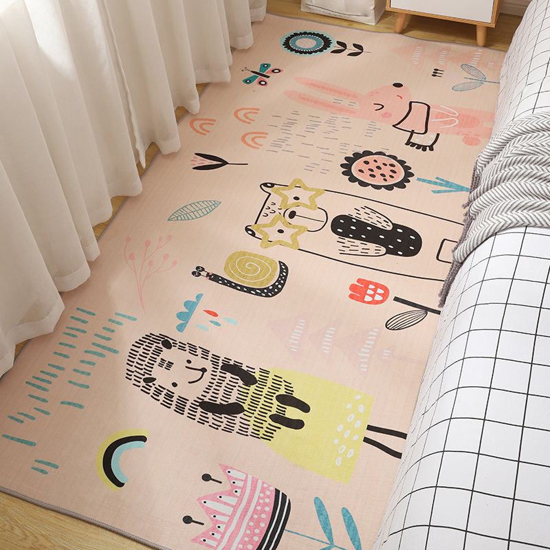 Multi-Color Cartoon Print Rug Polypropylene Simple Indoor Rug Anti-Slip Backing Stain-Resistant Carpet for Bedroom Yellow Clearhalo 'Area Rug' 'Rug' 2393214