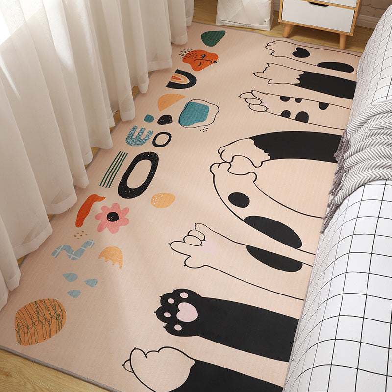 Multi-Color Cartoon Print Rug Polypropylene Simple Indoor Rug Anti-Slip Backing Stain-Resistant Carpet for Bedroom Black Clearhalo 'Area Rug' 'Rug' 2393217