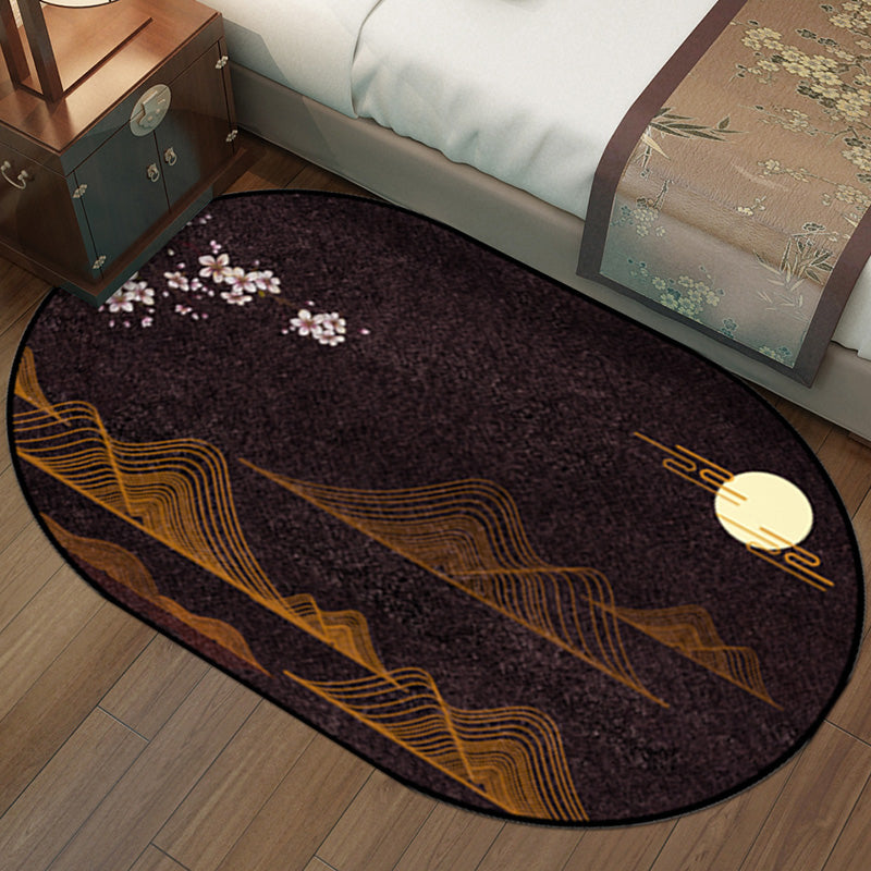 Oriental Bedroom Rug Multi-Color Floral Printed Area Carpet Polyster Non-Slip Backing Easy Care Indoor Rug Brown Clearhalo 'Area Rug' 'Rug' 2393327