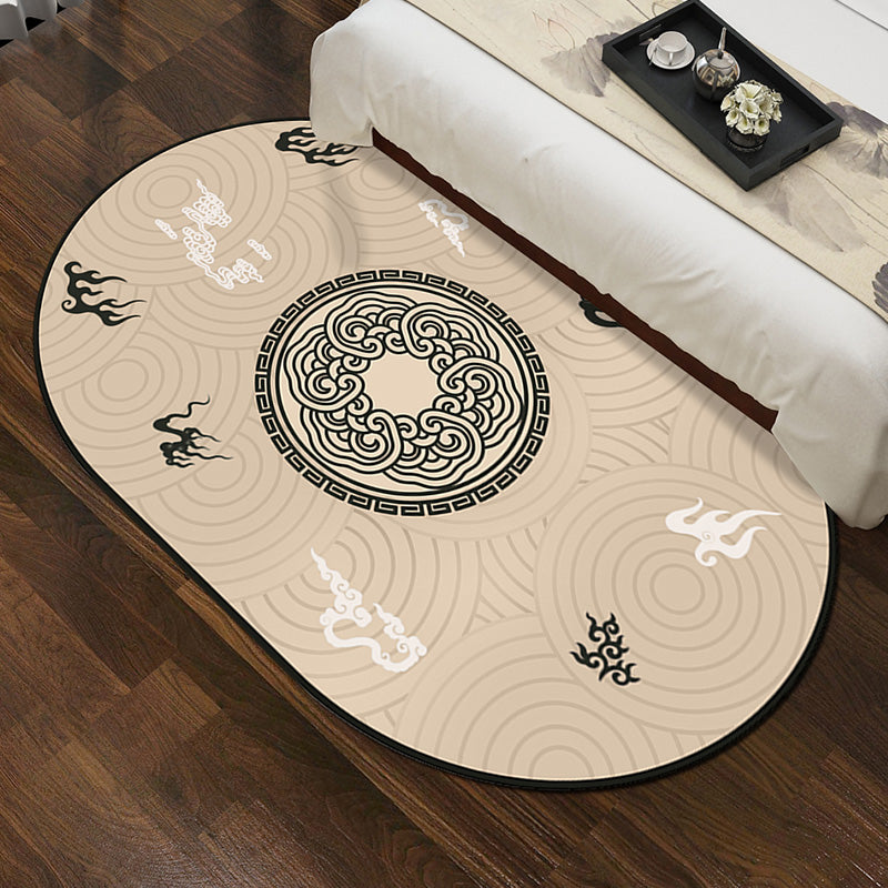 Oriental Bedroom Rug Multi-Color Floral Printed Area Carpet Polyster Non-Slip Backing Easy Care Indoor Rug Camel Clearhalo 'Area Rug' 'Rug' 2393332