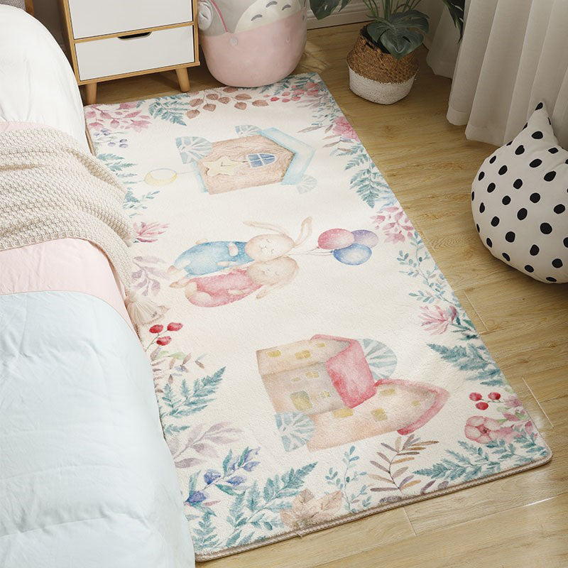 Cute Bedroom Rug Multicolor Cartoon Pattern Indoor Rug Synthetics Non-Slip Stain-Resistant Area Carpet Green Clearhalo 'Area Rug' 'Rug' 2393507