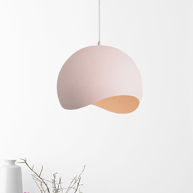 Waveforms Dome Pendant Lamp Nordic Style Metal 8"/12" W 1 Head Black/Gray Ceiling Lighting for Living Room Clearhalo 'Ceiling Lights' 'Modern Pendants' 'Modern' 'Pendant Lights' 'Pendants' Lighting' 239616