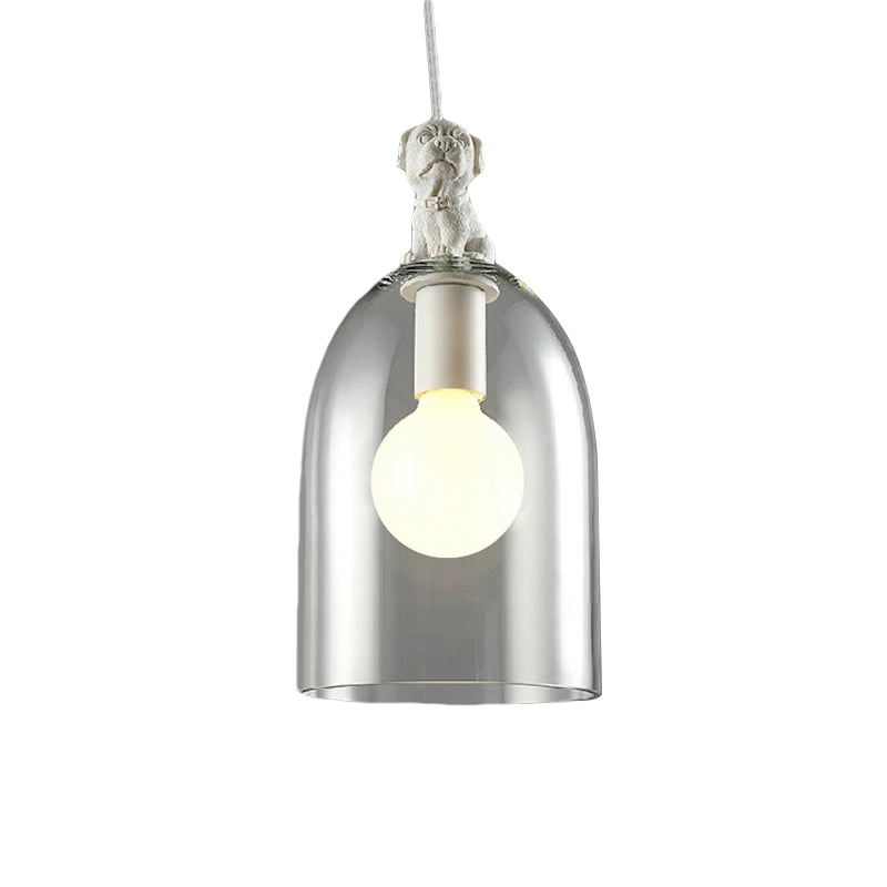 Transparent Glass Hanging Light with Bird One Light Modern Style Pendant Light in White Clearhalo 'Ceiling Lights' 'Chandeliers' 'Glass shade' 'Glass' 'Pendant Lights' 'Pendants' Lighting' 240252