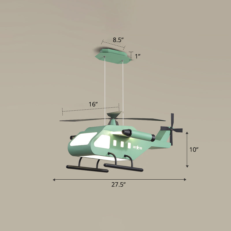 Metal Helicopter Chandelier Lamp Kids Style LED Hanging Ceiling Light for Boys Bedroom Clearhalo 'Ceiling Lights' 'Chandeliers' Lighting' options 2404959