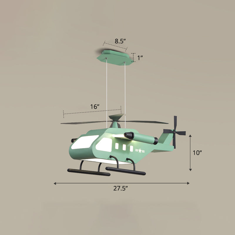 Metal Helicopter Chandelier Lamp Kids Style LED Hanging Ceiling Light for Boys Bedroom Clearhalo 'Ceiling Lights' 'Chandeliers' Lighting' options 2404961