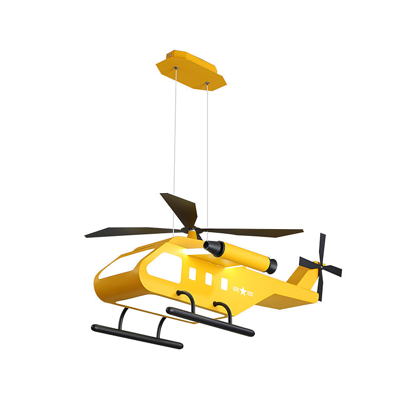 Metal Helicopter Chandelier Lamp Kids Style LED Hanging Ceiling Light for Boys Bedroom Clearhalo 'Ceiling Lights' 'Chandeliers' Lighting' options 2404964