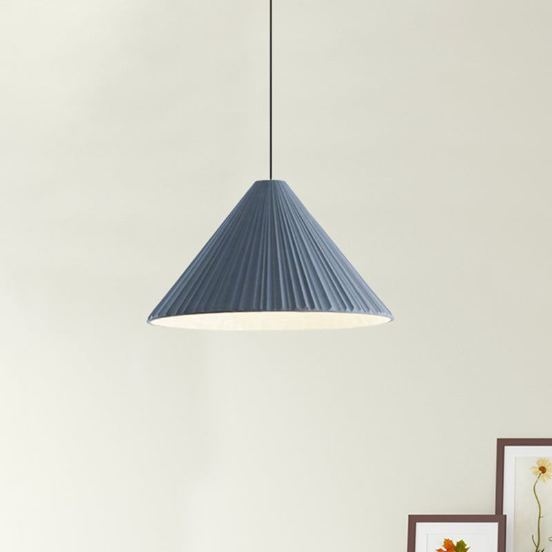 Nordic Style Fold Cone Pendant Light 1 Head Resin Hanging Light for Cafe Restaurant Clearhalo 'Ceiling Lights' 'Pendant Lights' 'Pendants' Lighting' 240502