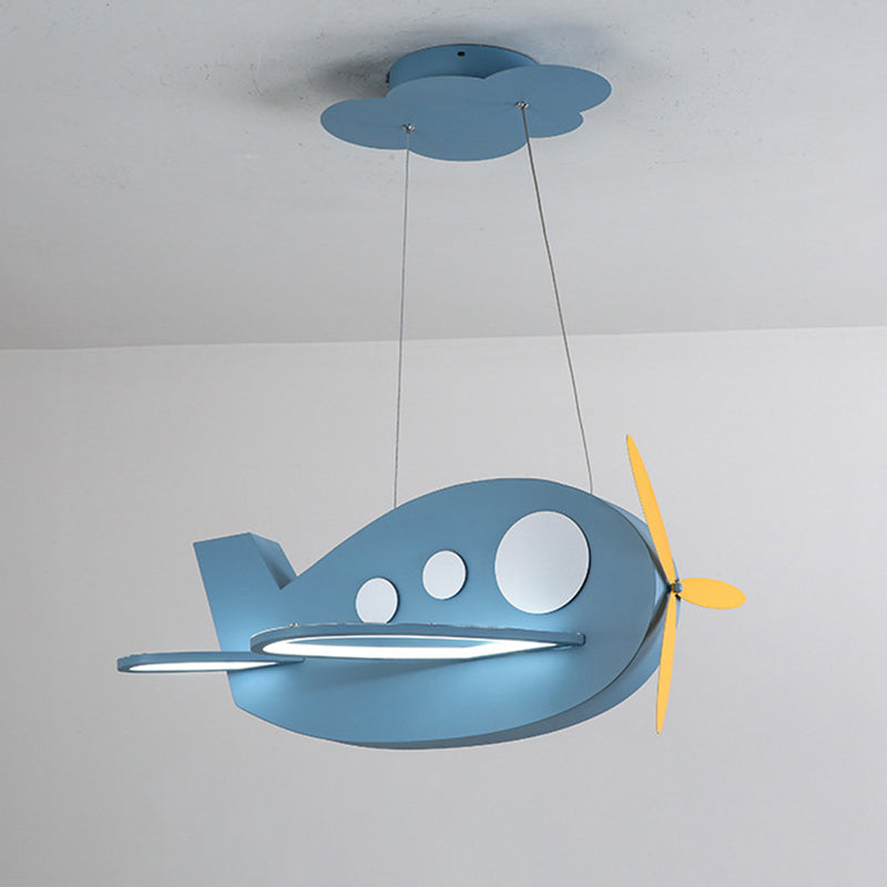 Airplane Shaped Baby Room Chandelier Metallic LED Cartoon Ceiling Suspension Lamp Blue White Clearhalo 'Ceiling Lights' 'Chandeliers' Lighting' options 2405270_72c3270a-04de-4107-b586-0d0e97a6aabb