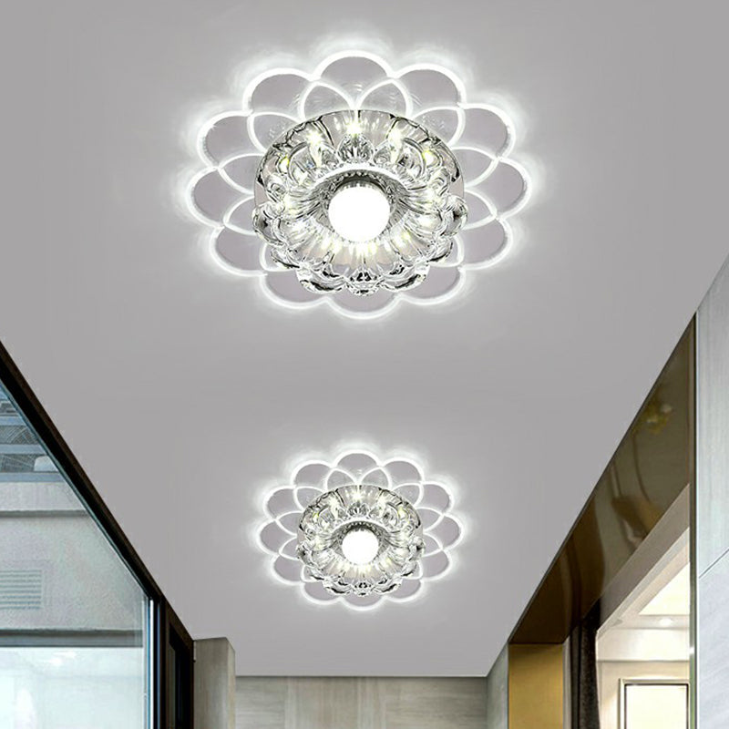 Scalloped Ceiling Mount Light Fixture Modern Crystal Clear LED Flush Mount Light for Living Room Clearhalo 'Ceiling Lights' 'Close To Ceiling Lights' 'Close to ceiling' 'Flush mount' Lighting' 2405958