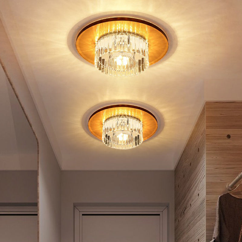 Contemporary Round Ceiling Flush Mount Crystal Corridor LED Flush Mount Lighting Clearhalo 'Ceiling Lights' 'Close To Ceiling Lights' 'Close to ceiling' 'Flush mount' Lighting' 2405997