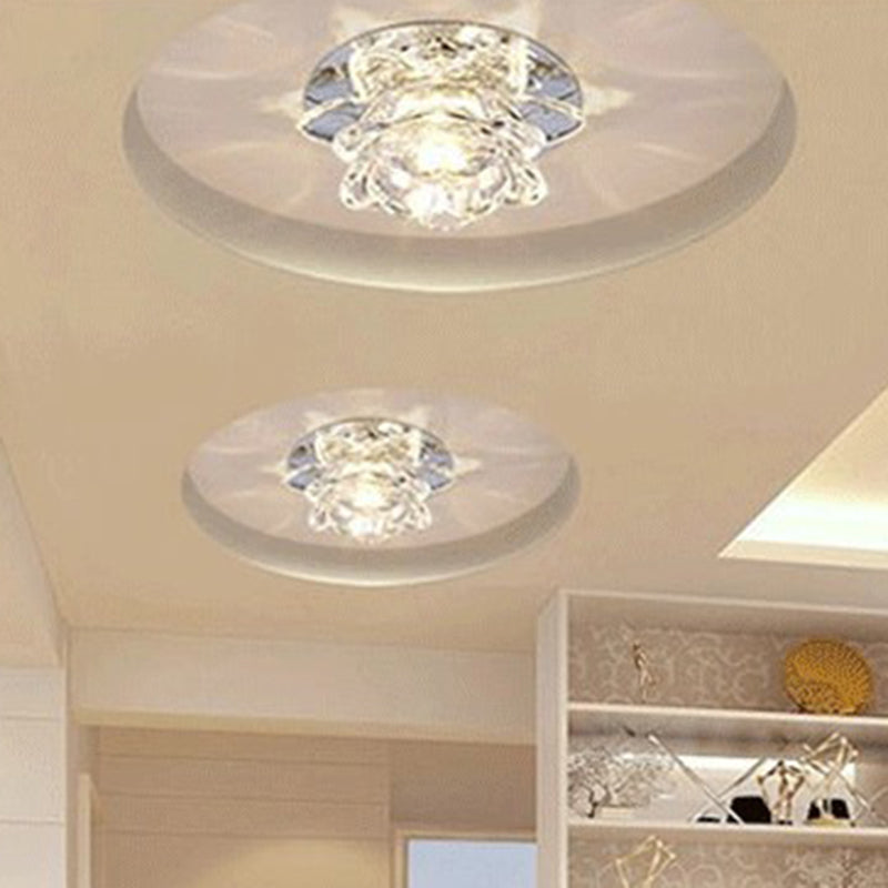 Crystal Lotus Shaped Ceiling Lighting Modern Clear LED Flushmount Light for Living Room Clearhalo 'Ceiling Lights' 'Close To Ceiling Lights' 'Close to ceiling' 'Flush mount' Lighting' 2406040