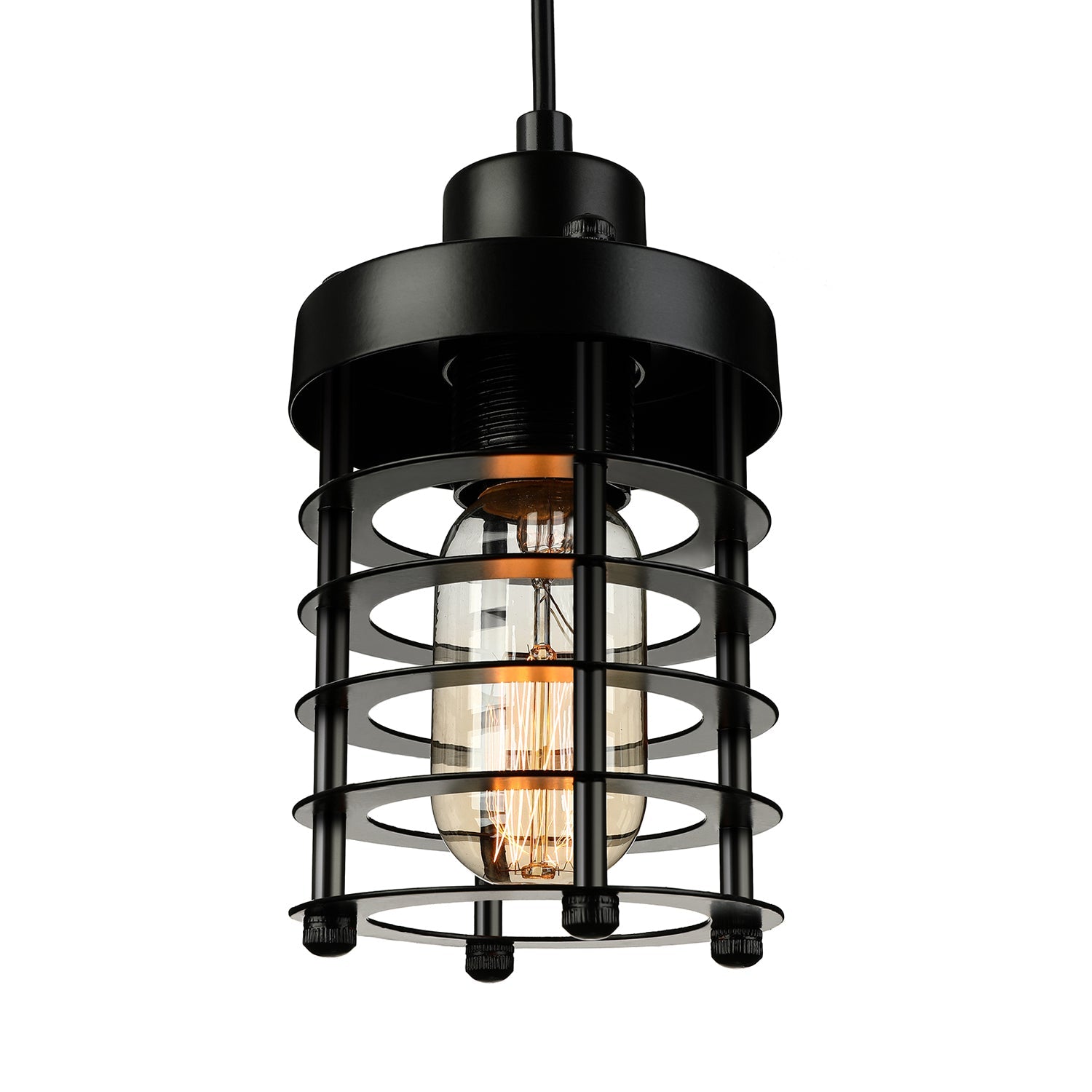 Wire Cage Metal Pendant Lighting Fixture Industrial 1 Bulb Dining Room Hanging Lamp in Black/Rust Clearhalo 'Art Deco Pendants' 'Black' 'Cast Iron' 'Ceiling Lights' 'Ceramic' 'Crystal' 'Industrial Pendants' 'Industrial' 'Metal' 'Middle Century Pendants' 'Pendant Lights' 'Pendants' 'Rustic Pendants' 'Tiffany' Lighting' 24061